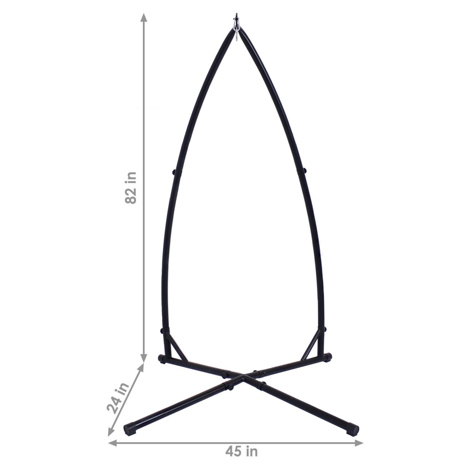 Ultimate Patio Steel X-Stand for Hanging Hammock Chairs - Black - Dimensions thumbnail