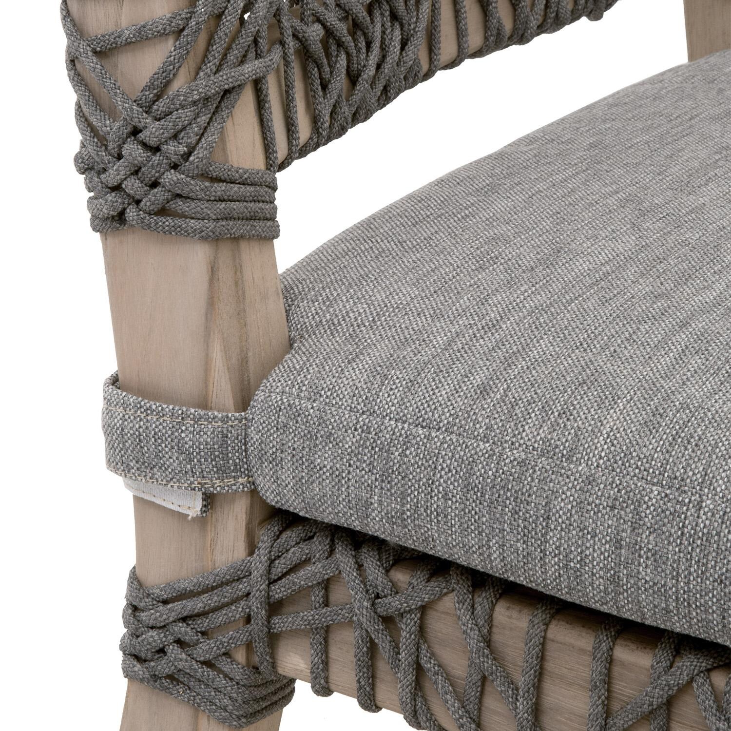 Blushing Bay Woven Rope Dining Chair in Dove - Set of 2 - By Lakeview - Seat Detail thumbnail