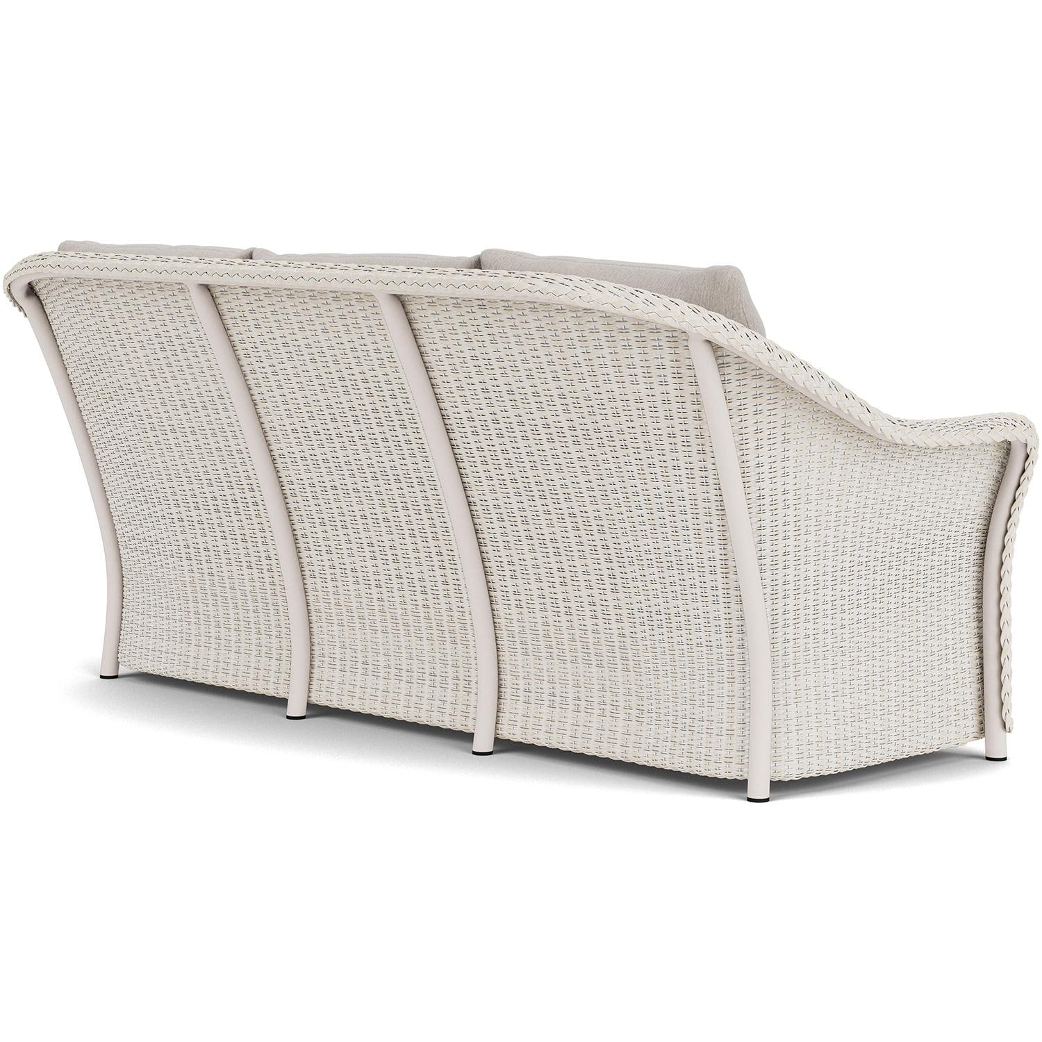 Lloyd Flanders Weekend Retreat Sofa in Antique White Finish W/ Remy Cloud Fabric - Back Right thumbnail