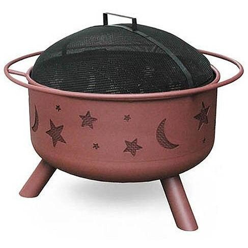 Landmann Big Sky Stars And Moons 24-Inch Wood Burning Fire Pit With Georgia Clay Finish