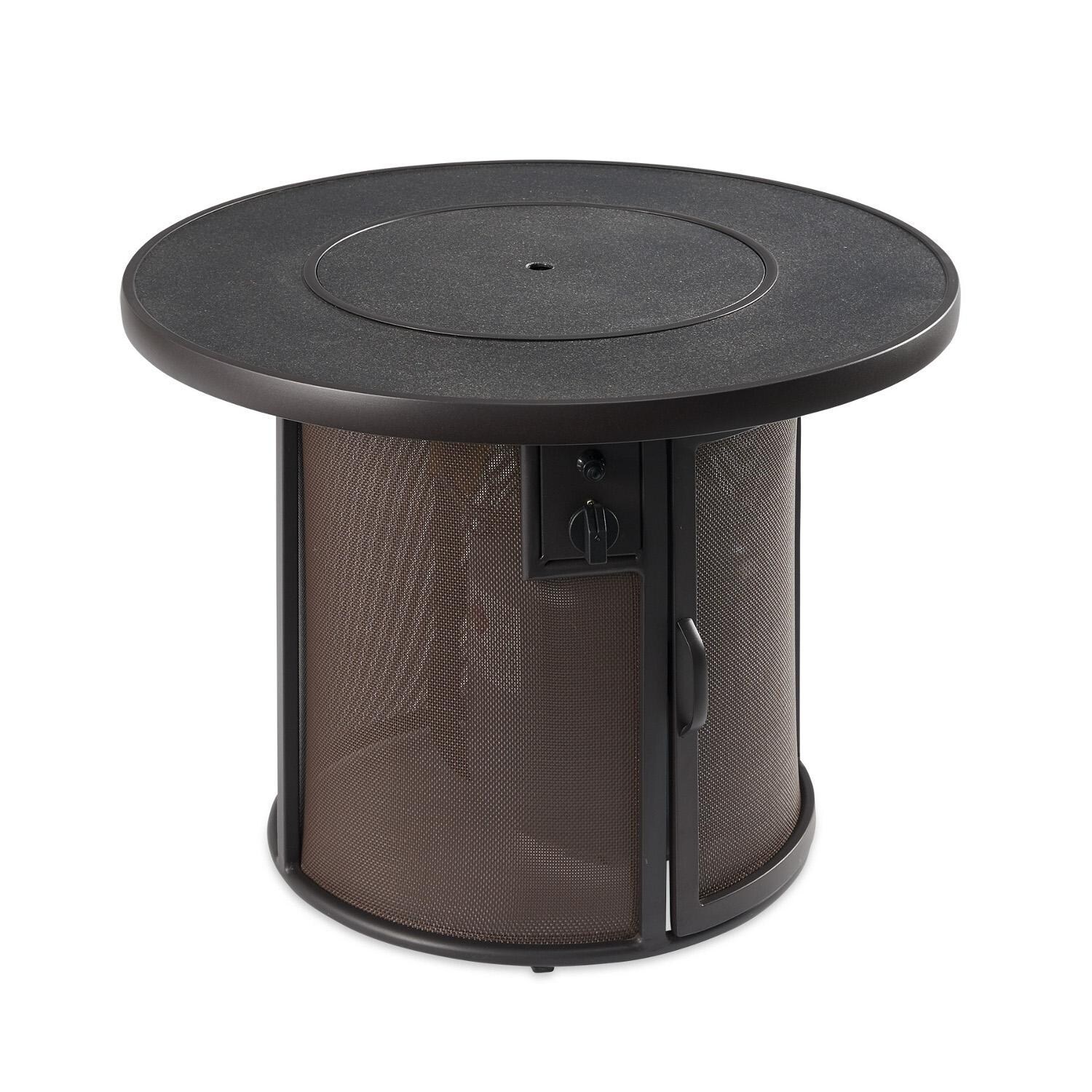 The Outdoor GreatRoom Company Stonefire Round Gas Fire Pit Table - Includes matching burner cover thumbnail
