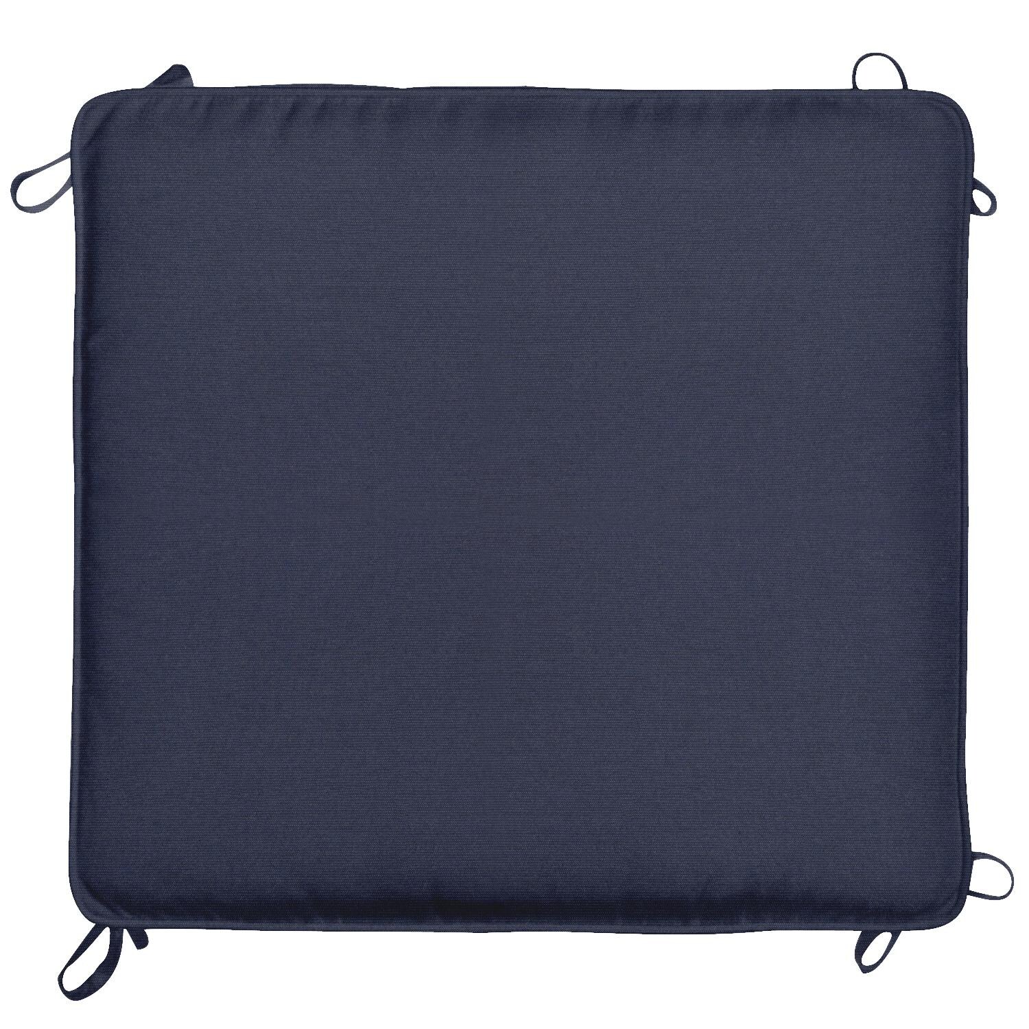 Sunbrella Spectrum Indigo Medium Outdoor Replacement Ottoman Cushion W/ Piping By UltimatePatio.com - Top View thumbnail