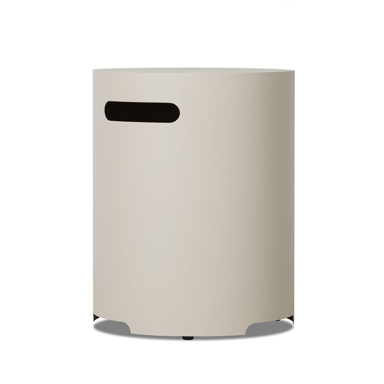 20-in Round Metal Propane Tank Cover in Light Sand by Lakeview Outdoor Designs - Side - White Background thumbnail