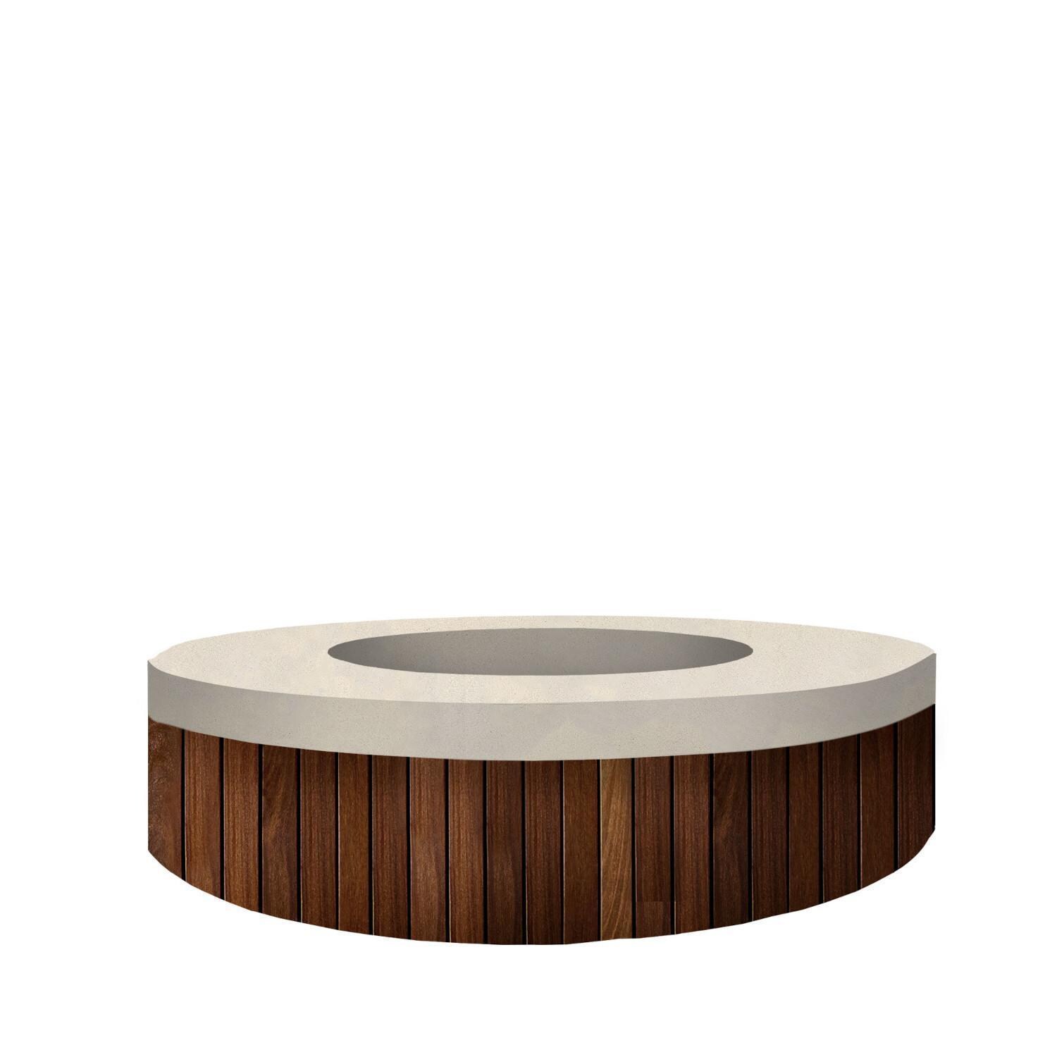 Hampton 48-in Round GFRC Propane Fire Pit in Coastal by Prism Hardscapes