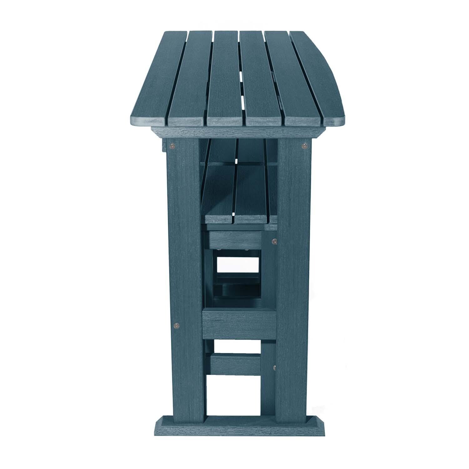 Hart Lane 3 Pc Recycled Plastic Counter Height Dining Set in Nantucket Blue By Lakeview - Side View - White Background thumbnail