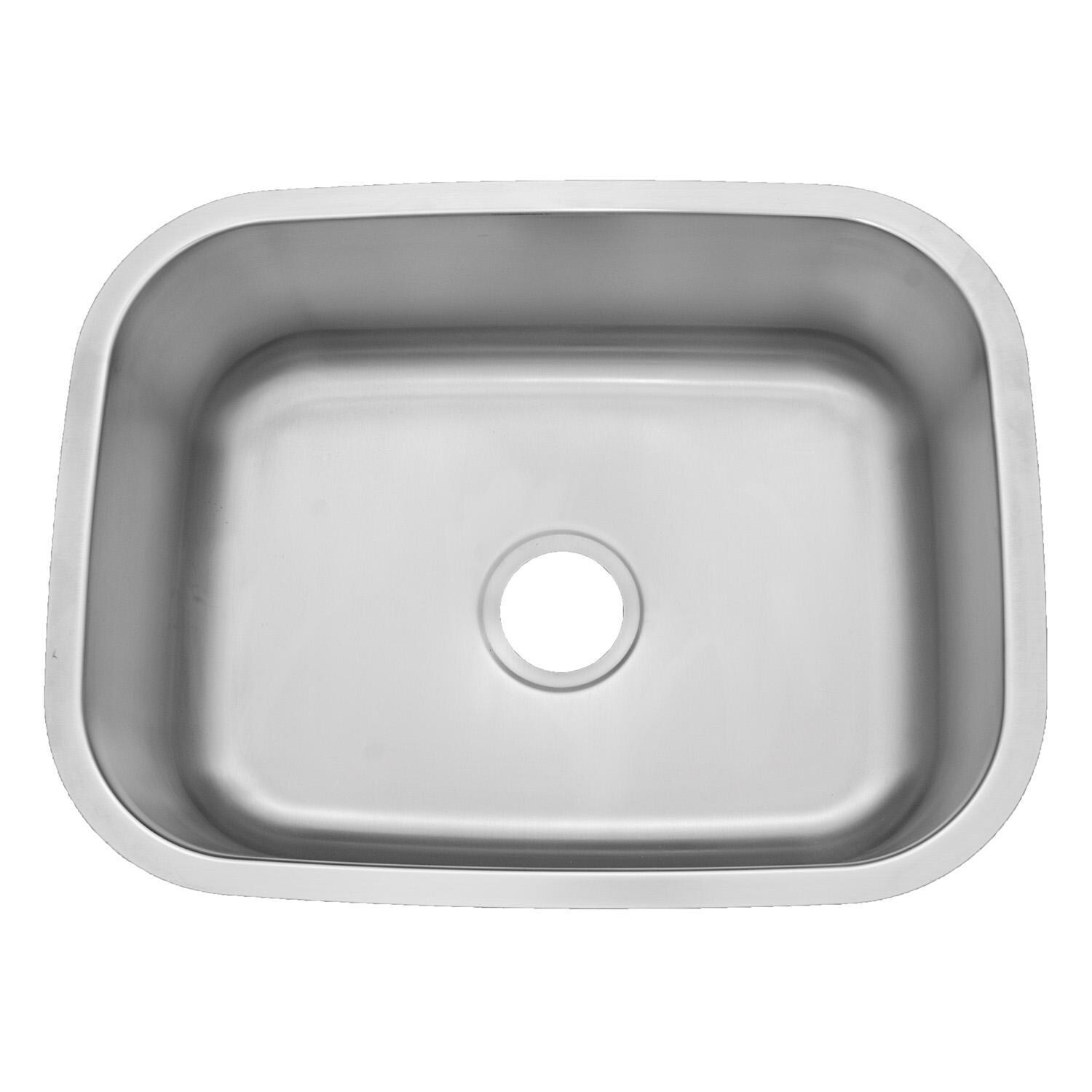 Huntington Brass FA-268 + HBK1983201-YU + LI-XD Futura 24 X 18 Stainless Steel Outdoor Sink with Huntington Brass Dual Spray 15.75 Inch High Pull Down Faucet and Strainer Basket - Sink - White Background thumbnail