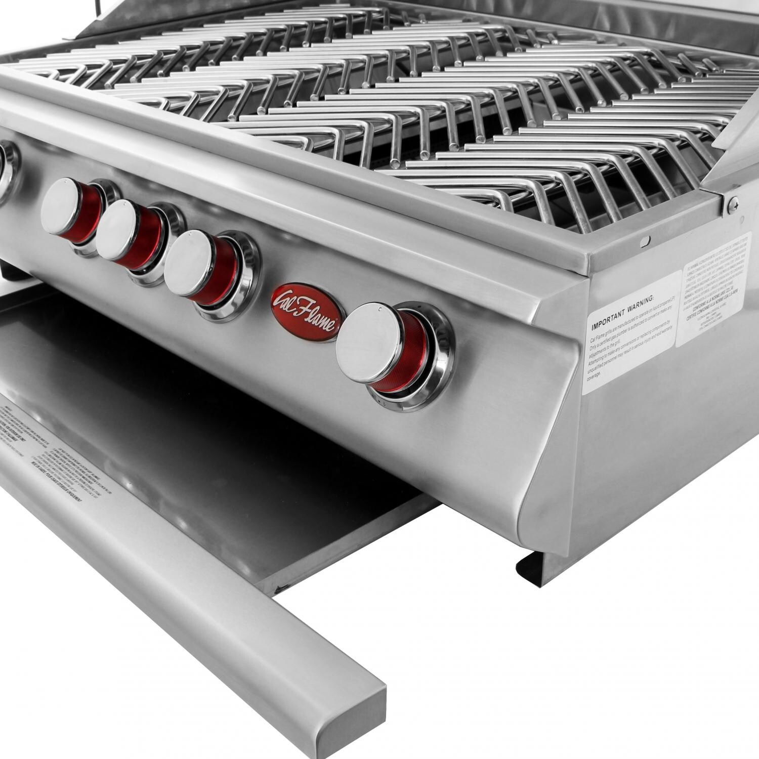 Cal Flame P4 4 Burner Built-In Natural Gas Gas Grill - Easy Access Drip Tray thumbnail