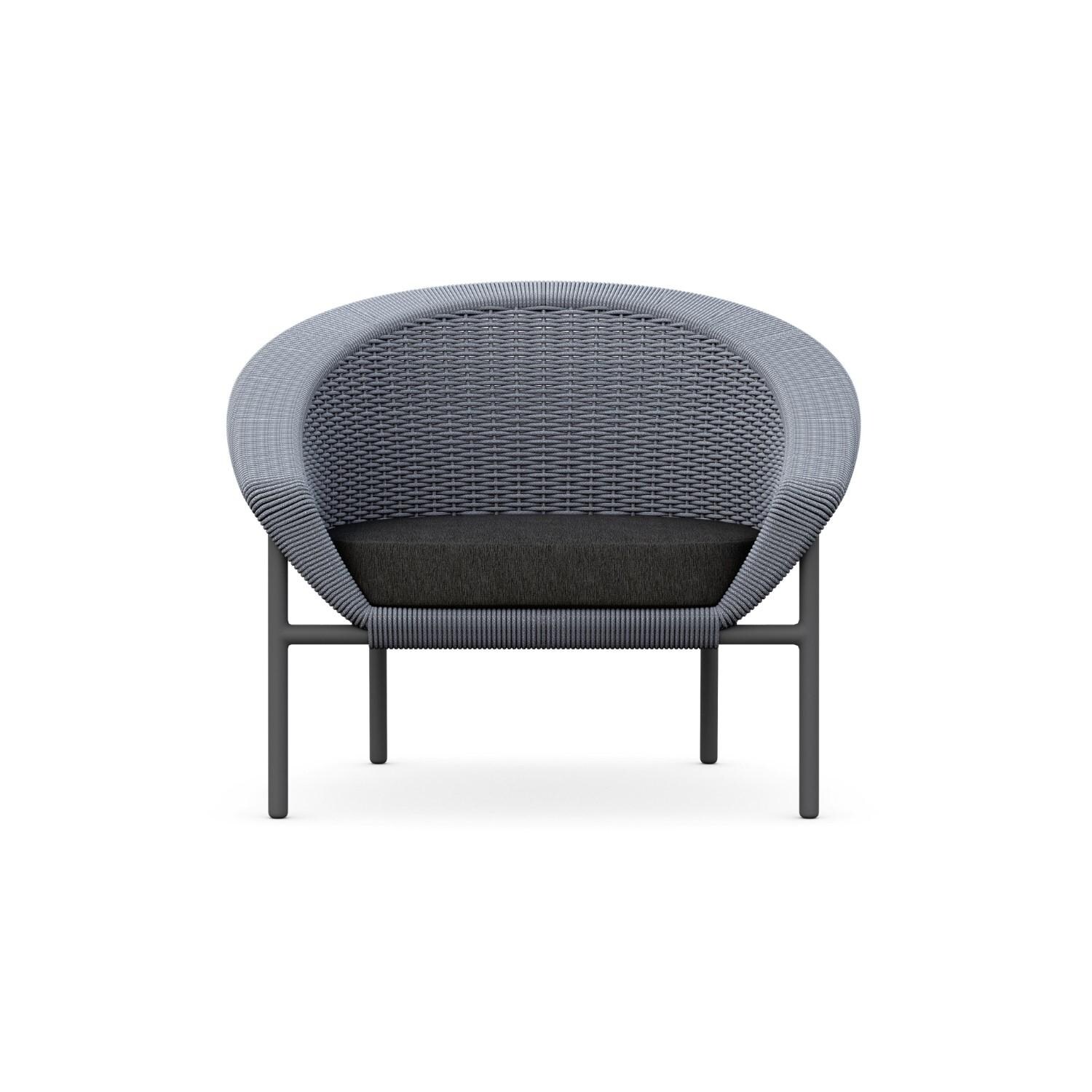 Azzurro Living COV-R11S1-CU Cove Woven Rope Club Chair in Gray/Midnight - Front - White Background thumbnail