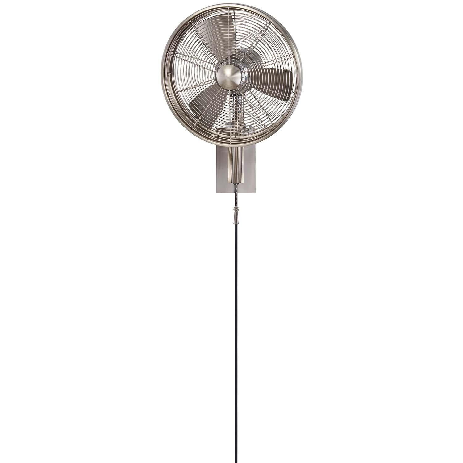 Minka-Aire F307-BN Anywhere 16-Inch 3-Blade Oscillating Fan in Brushed Nickel Finish w/ Silver Blades - Front View thumbnail