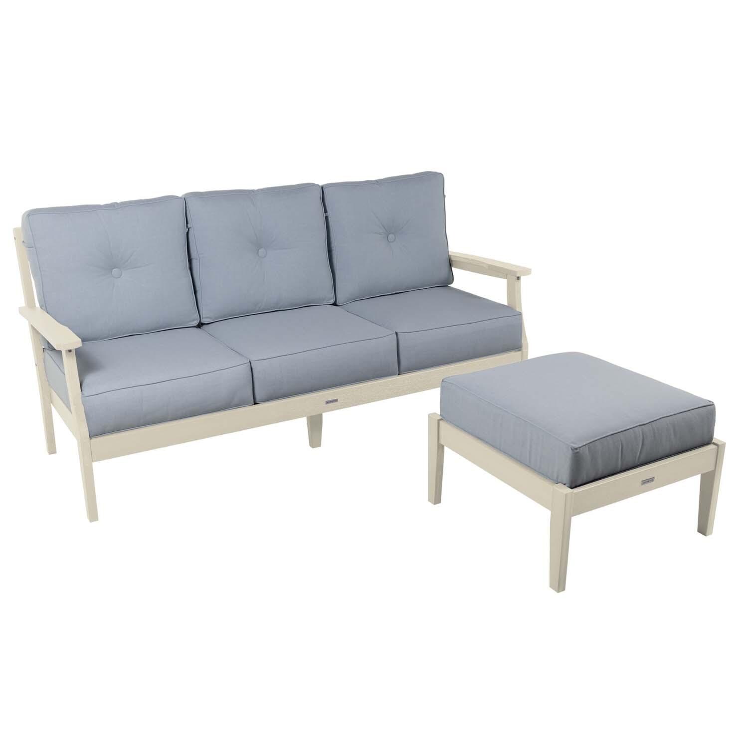 Blushing Bay 2 Pc Recycled Plastic Seating Set in Bliss Dew/Whitewash by Lakeview Outdoor Designs - White Background thumbnail