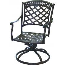 Darlee Sedona Cast Aluminum Patio Swivel Rocker Dining Chair - Mocha