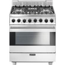 Smeg Classic 30-Inch 5-Burner Natural Gas Range - White - C30GGBU image