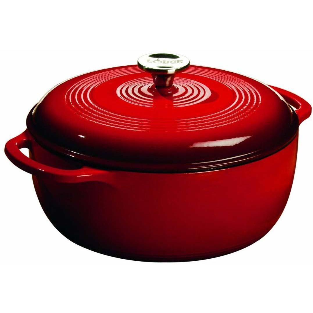 Lodge 6 Quart Colored Enamel Cast Iron Dutch Oven, Island Spice - Gradated Red - EC6D43 thumbnail