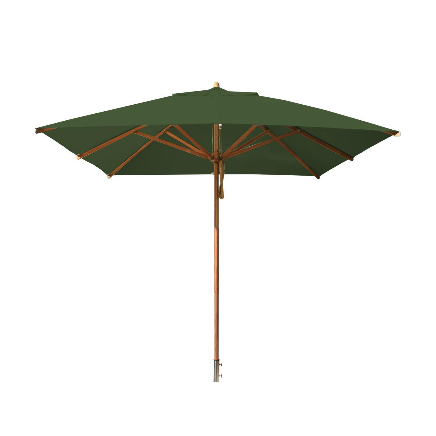 Bambrella Levante 8 1/2 Ft. Square Market Umbrella - Forest Green Canopy
