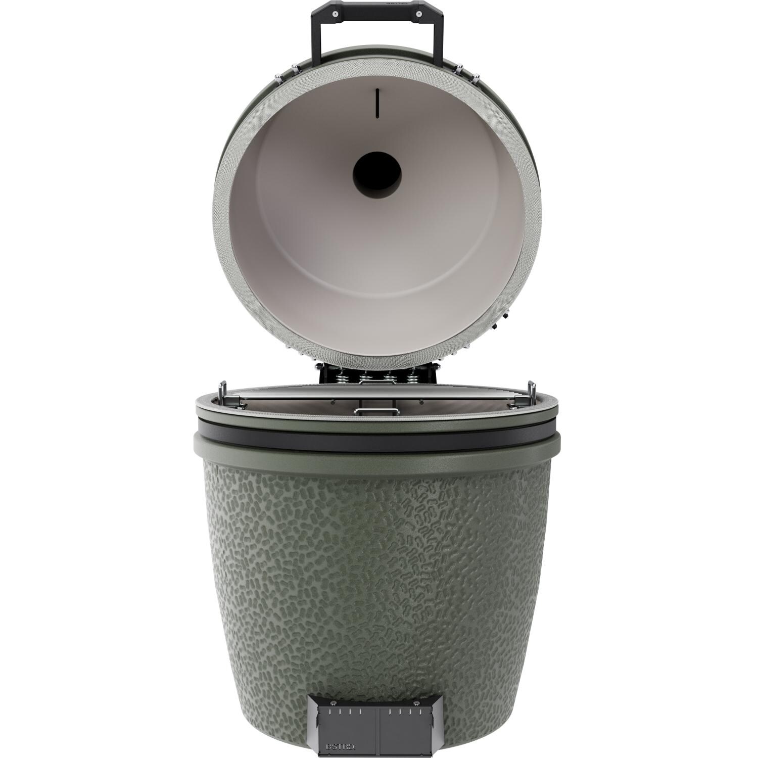 BSTRD.PRO BP302A-USA Large Solo Kamado Grill in Alpine Green - Open - White Background thumbnail