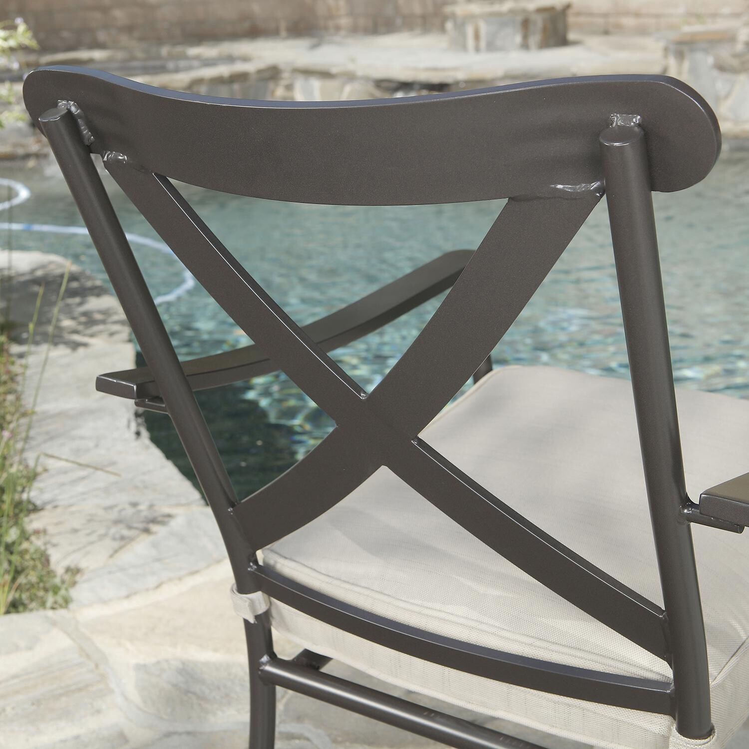 Lakeview Outdoor Designs Conde 7 Piece Aluminum Patio Dining Set - Patio Dining Chair Backrest Detail thumbnail