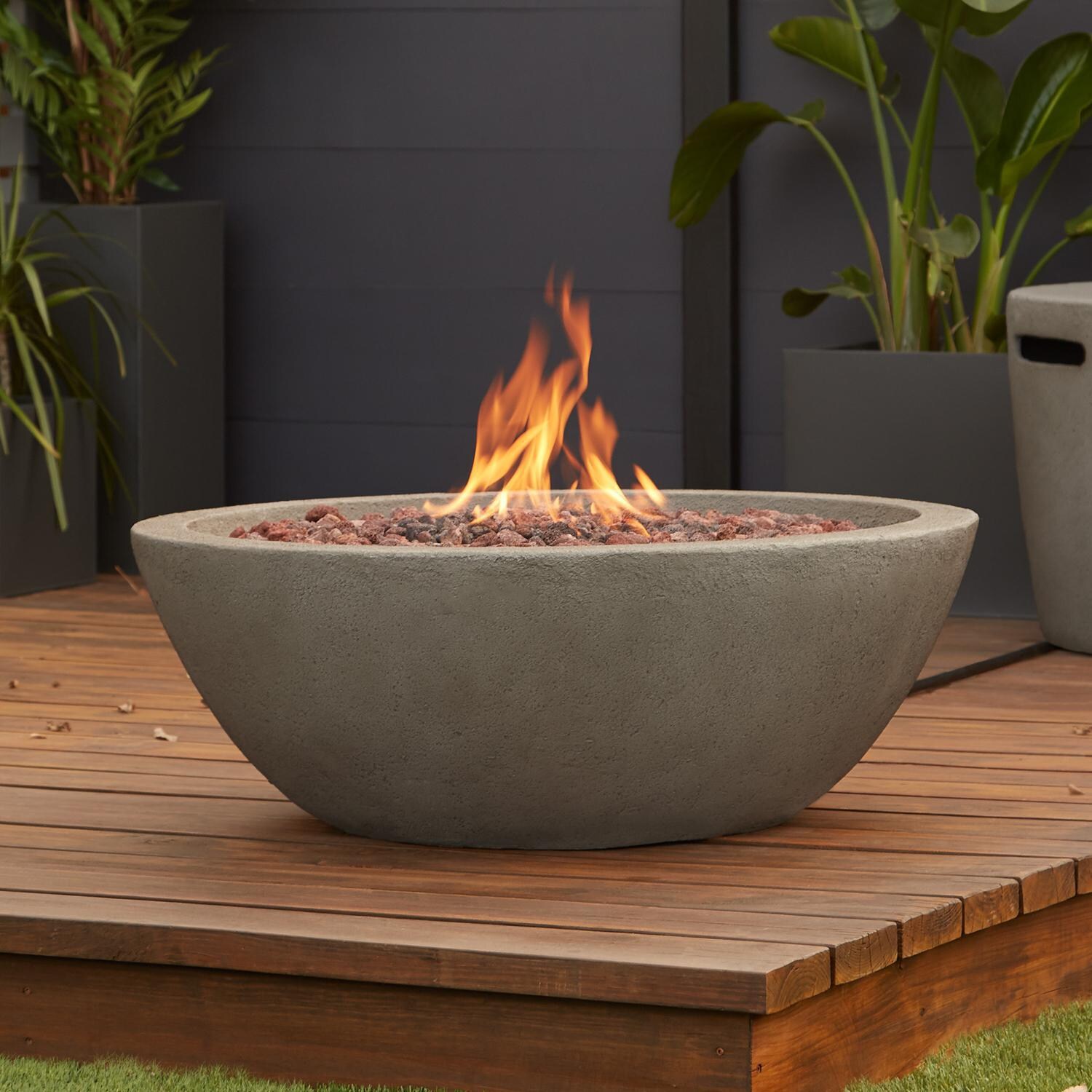 Real Flame Riverside 36-Inch Round Natural Gas Fire Bowl - Glacier Gray - (Ships as Propane w/ NG Conversion Kit) -C539NG-GLG image