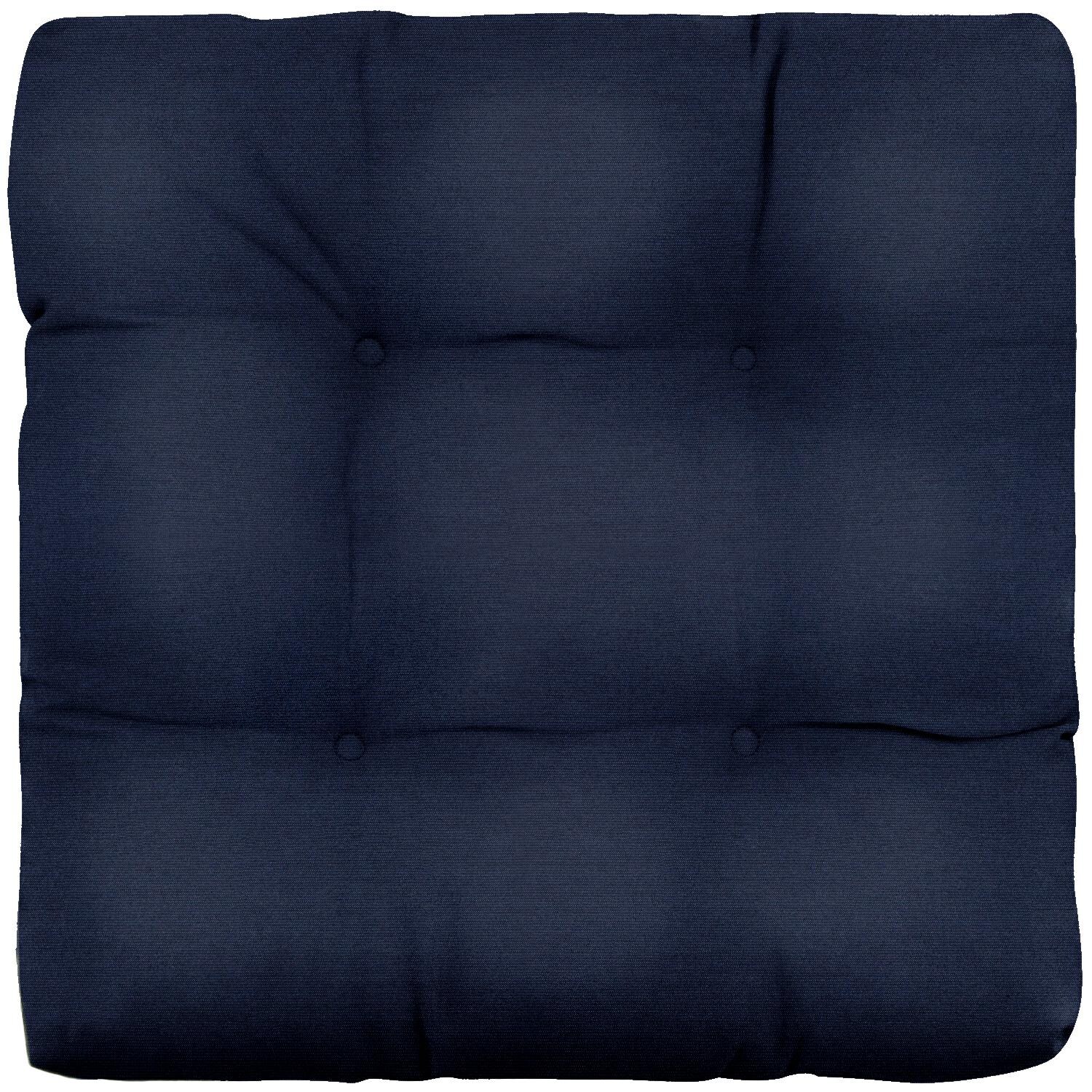 Sunbrella Canvas Navy Small Outdoor Replacement Seat Cushion By UltimatePatio.com - Top View thumbnail