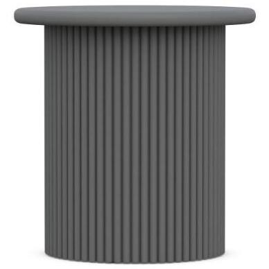 Azzurro Living Palma Charcoal Aluminum End Table - Angled - White Background thumbnail