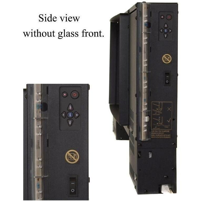 Celsi GL2029USC Curved Electric Wall Mount Fireplace Side View Without Glass thumbnail