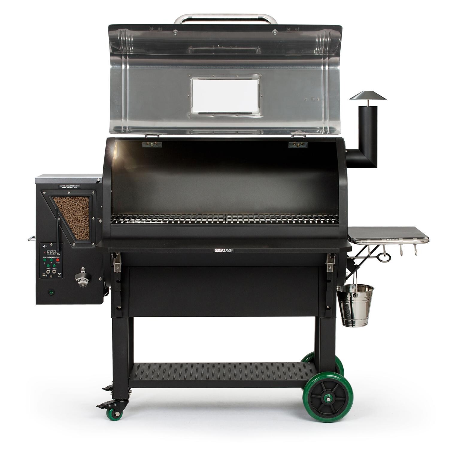 Green Mountain Grills Peak SS Wi-Fi Controlled Wood Pellet Grill - Open thumbnail