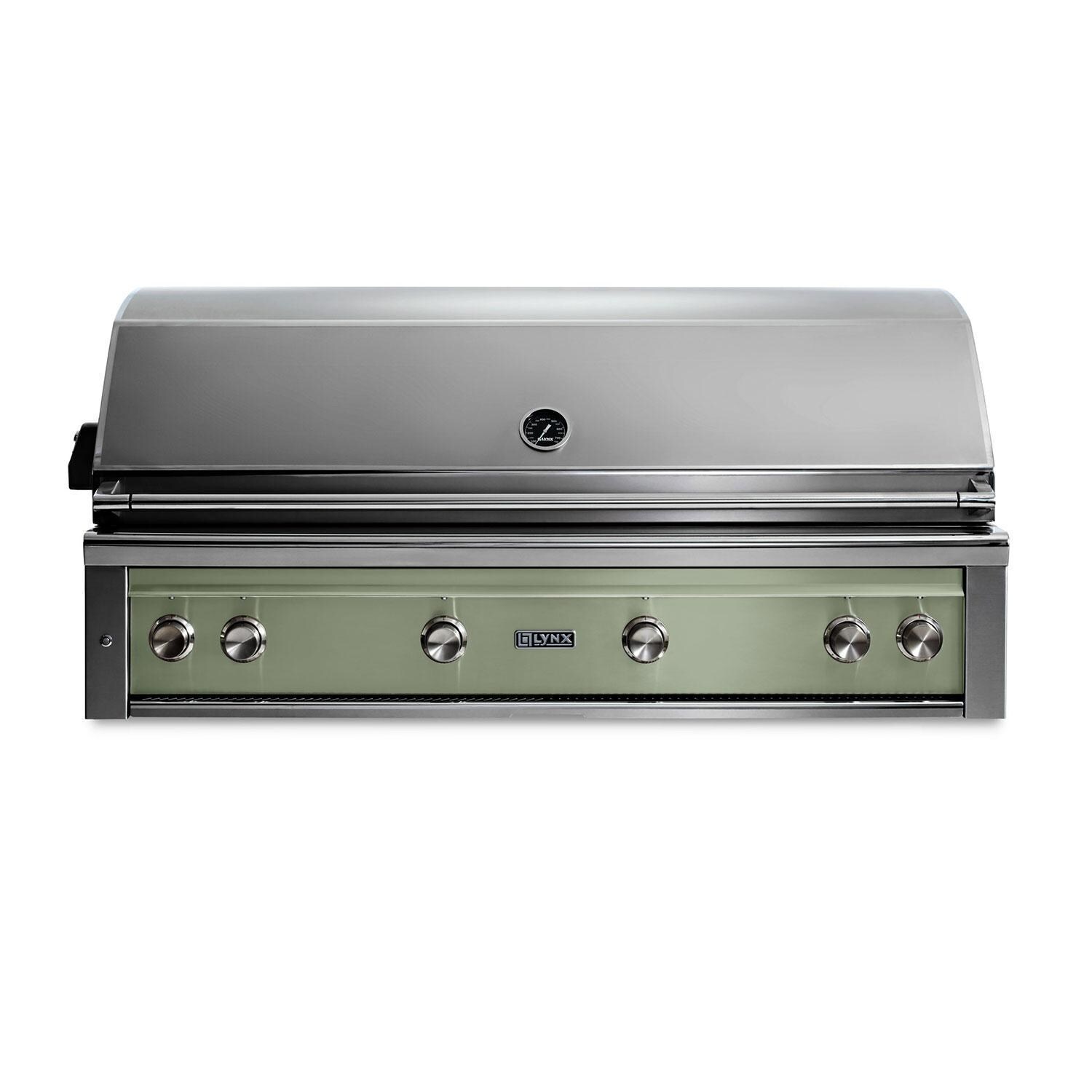 Lynx L54TR-DSNG Professional 54 Inch Built-In Natural Gas Grill With One Infrared Trident Burner & Rotisserie in Desert Sage - Display - White Background thumbnail