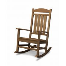 POLYWOOD Presidential Recycled Plastic Wood Patio Rocking Chair - Teak image