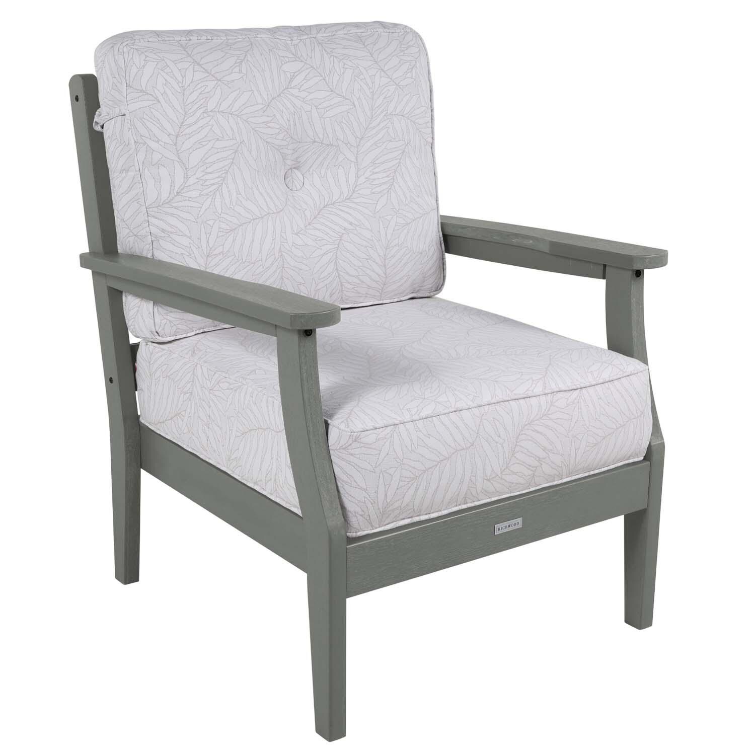 Blushing Bay 6 Pc Recycled Plastic Grand Seating Set in Lively Parchment/Coastal Teak by Lakeview Outdoor Designs - Chair - White Background thumbnail