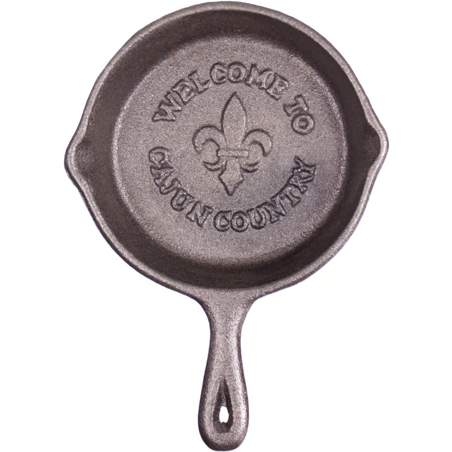 Cajun Classic 3-Inch Cajun Country Fleur-De-Lis Unseasoned Cast Iron Skillet - GL10439S