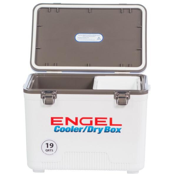 Engel Airtight Ice Cooler-Dry Box - 19-Quart - Front View Open thumbnail