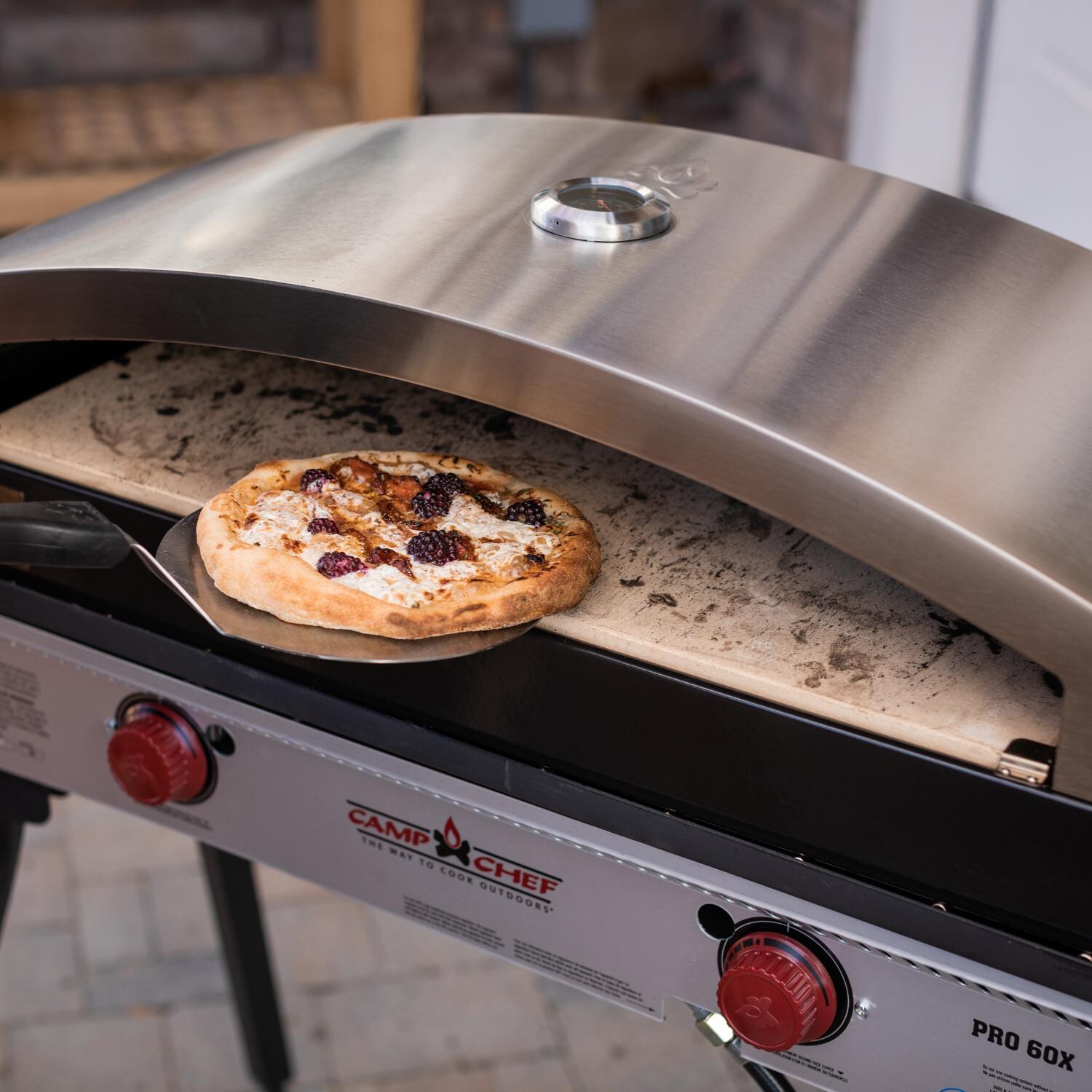 Camp Chef PZ60 Italia Artisan Pizza Oven Accessory - In Use thumbnail