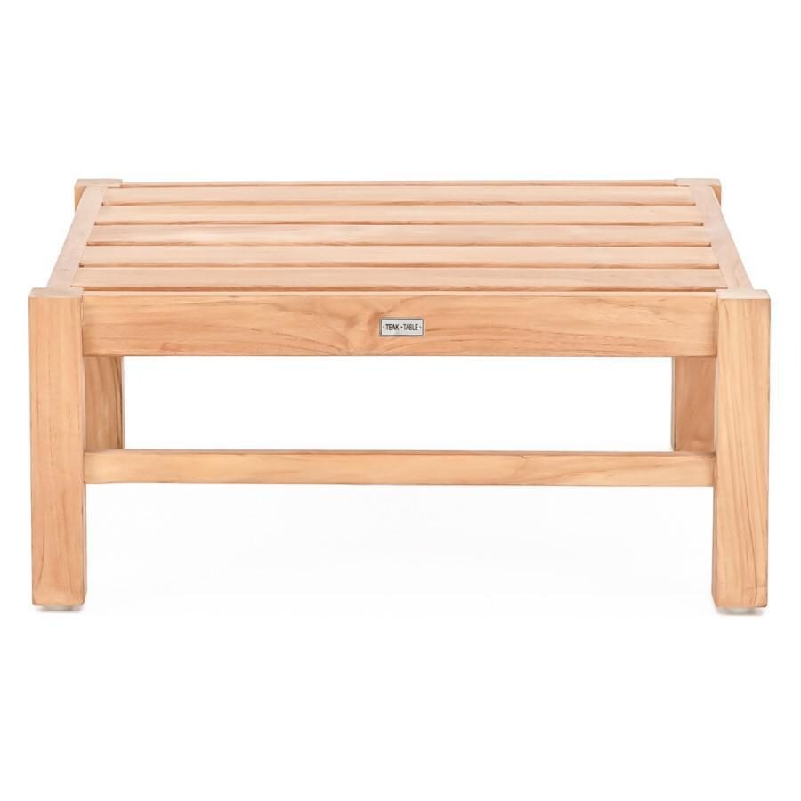 Teak + Table Monday Teak Patio Ottoman in Natural - Base - White Background thumbnail