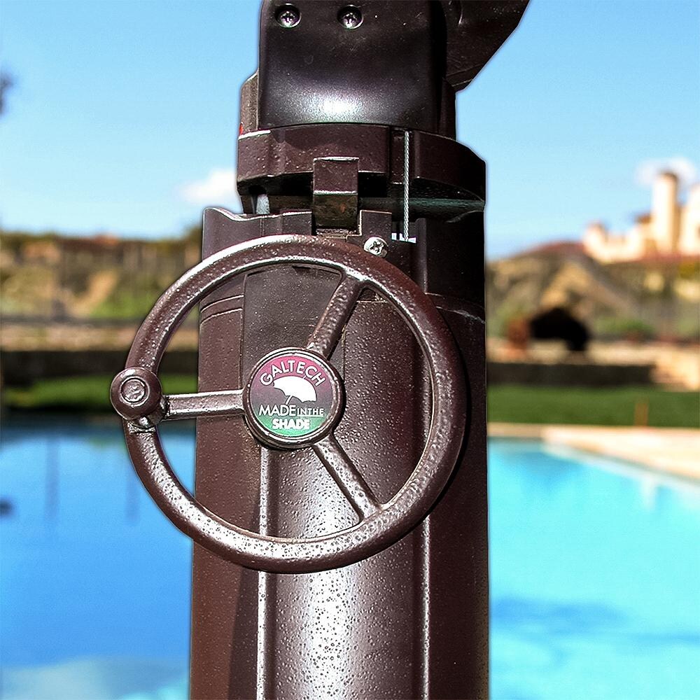 Galtech 11 Ft. Octagonal Patio Umbrella W/ Manual Lift - Easy Tilt Wheel Detail thumbnail