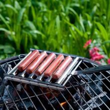 Man-Law 6 X 16 Inch Stainless Steel Hot Dog Griller With Premium Wood Handle image