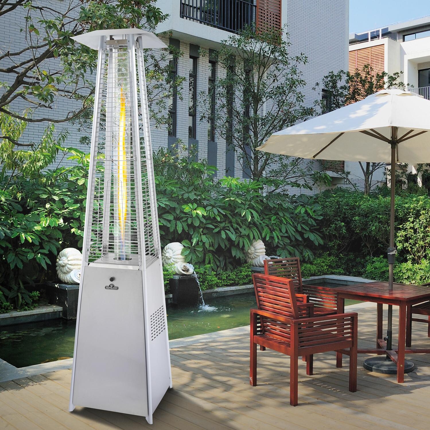 Napoleon Bellagio 31,000 BTU Propane Gas Patio Heater - On Patio thumbnail