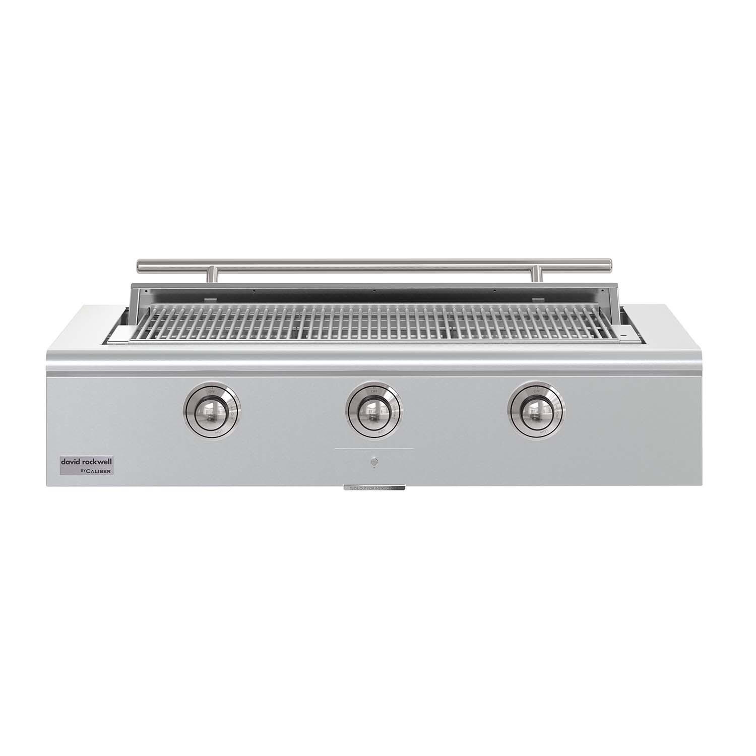 Caliber CRG-48BL00-A-H02 48-in Propane Built-In Rockwell Grill - Chrome Hardware - White Background thumbnail
