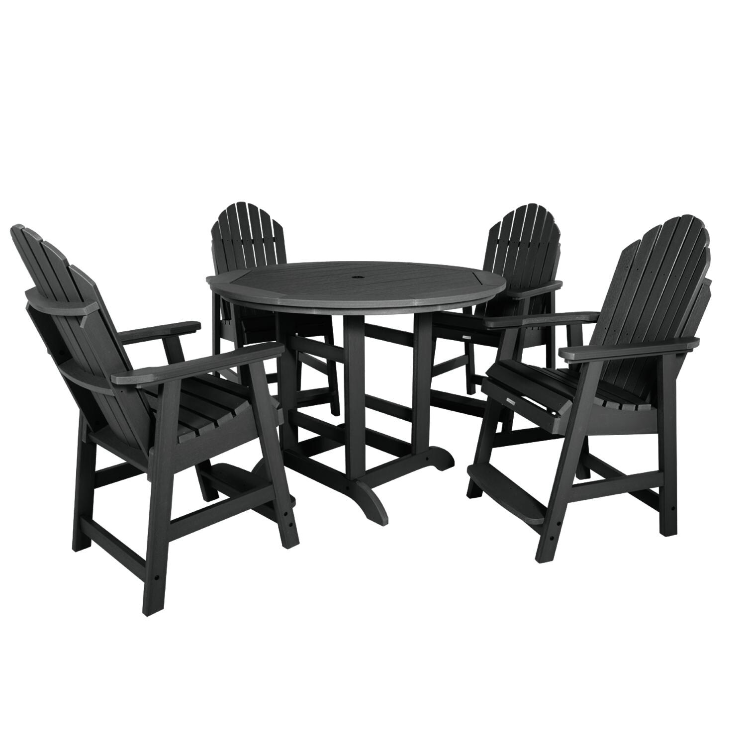 Dream Bay 5 Pc Set Recycled Plastic Counter Height Dining Set In Black By Lakeview - White Background thumbnail