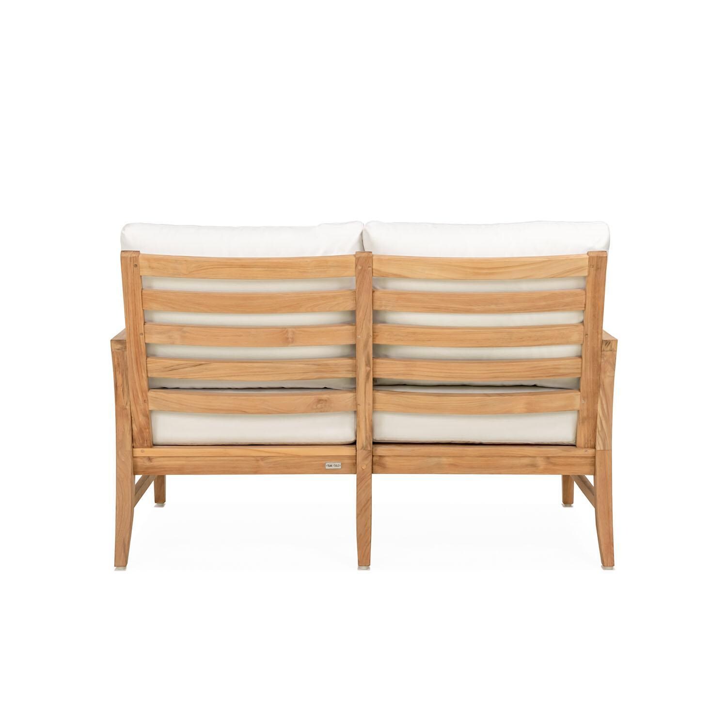 Teak + Table Charleston Loveseat in Natural - Back - White Background thumbnail