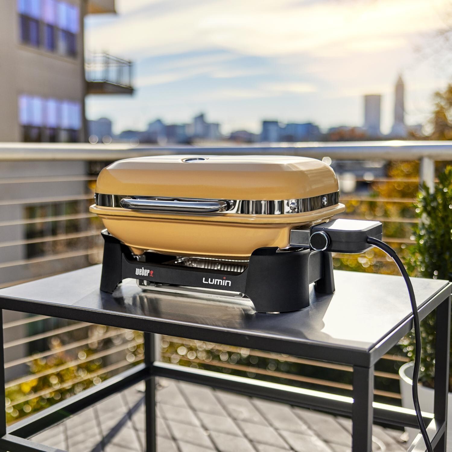 Weber 91280901 Golden Yellow Lumin Compact Portable 1560 Watt Electric Grill - Lifestyle thumbnail