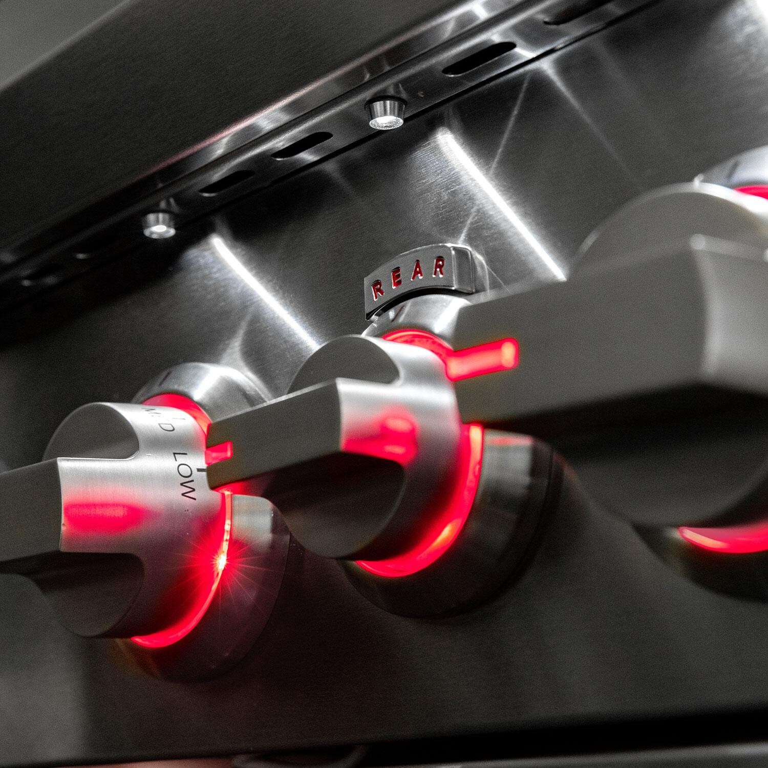 Summerset TRL Pro 32-in 3 Burner Natural Gas Grill on Deluxe Cart w/ Rear Infrared Burner & Rotisserie Kit - Red LED Knobs - Detail thumbnail