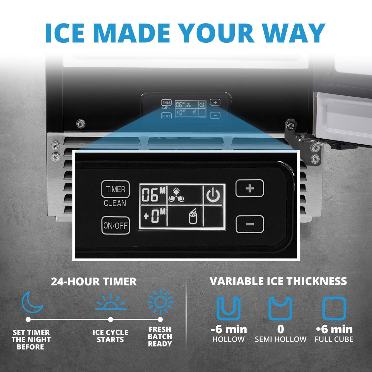 NewAir NCI080SS00 15 Inch 80 Lb.Right Hinge Ice Maker - Controls - Detail thumbnail