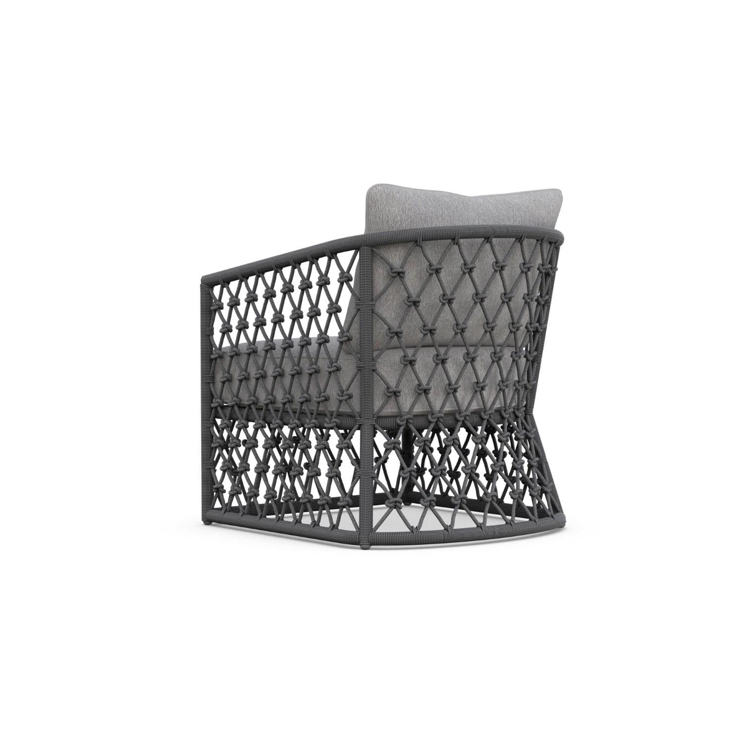 Amelia Woven Rope Club Chair in Ash/Fog by Azzurro Living : BBQGuys