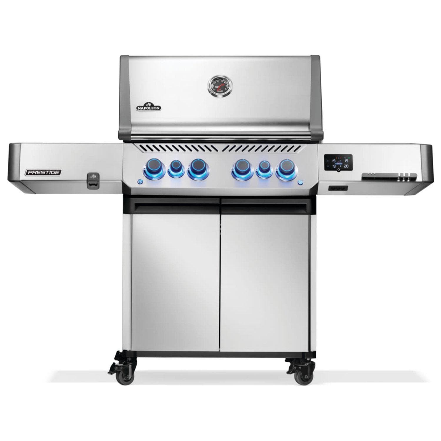 Napoleon P500VXRSIBPSS Prestige 500 Connected Propane Gas Grill w/ Infrared Side & Rear Burner - Stainless Steel - Display - White Background thumbnail