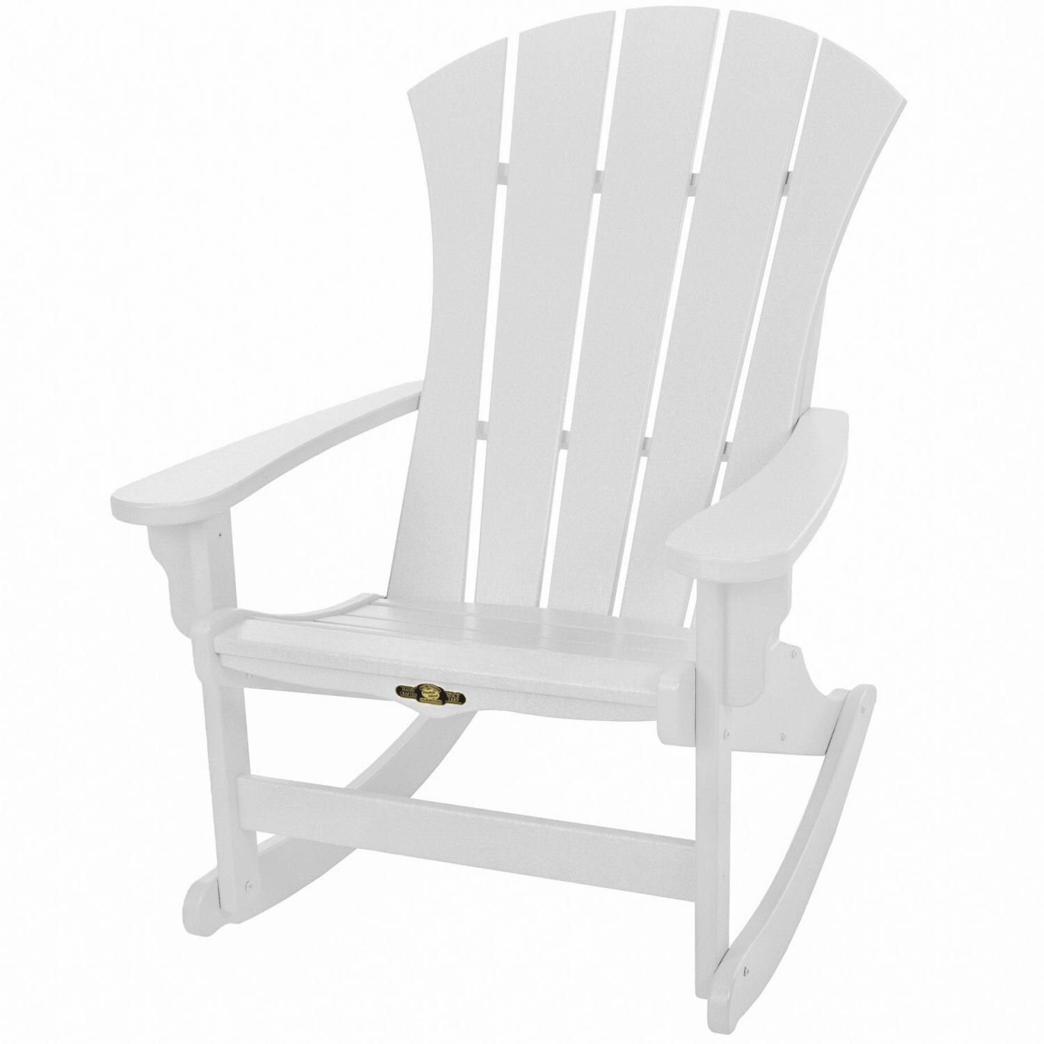 Pawleys Island Sunrise Poly Lumber Patio Adirondack Rocking Chair - White