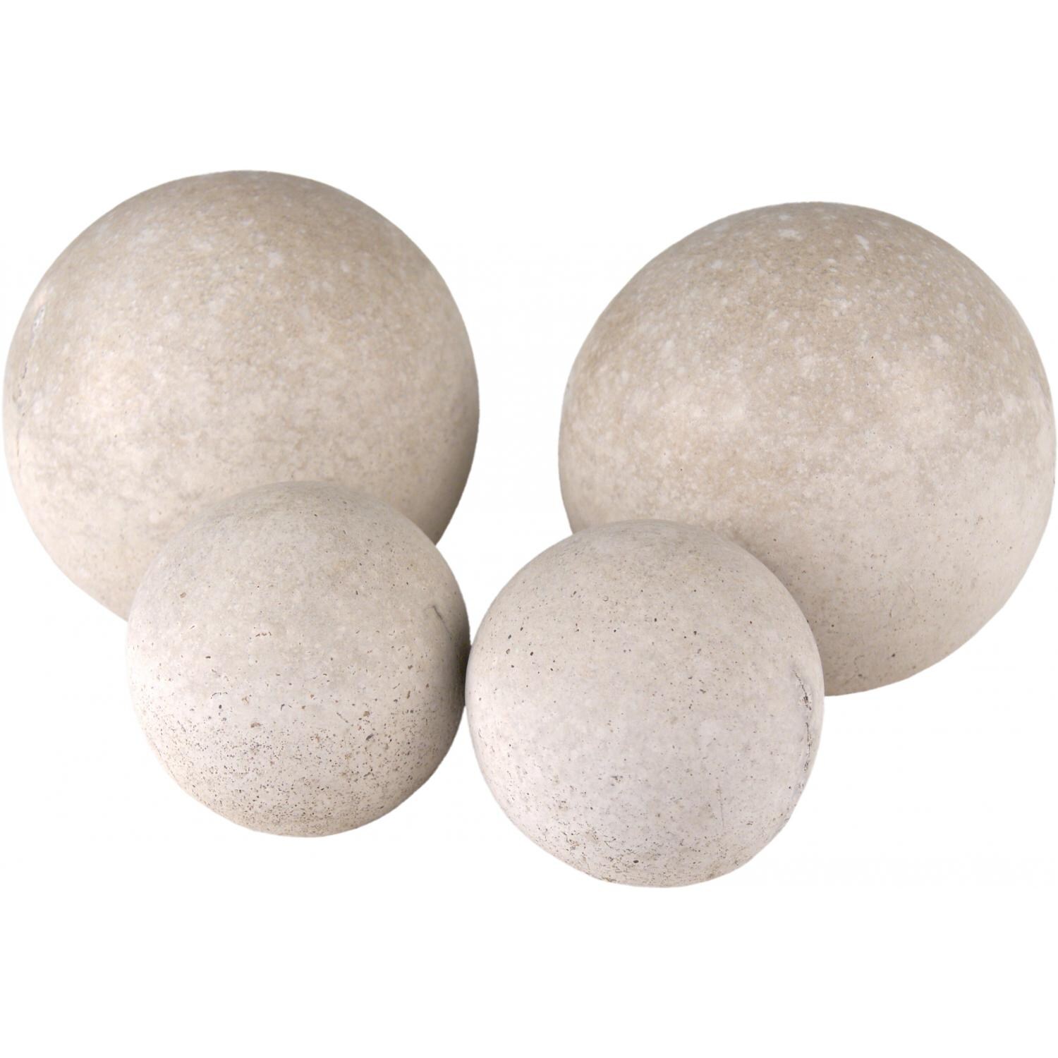 Peterson Real Fyre Decorative Geo Shapes Ivory Sphere Set - Set Of 4
