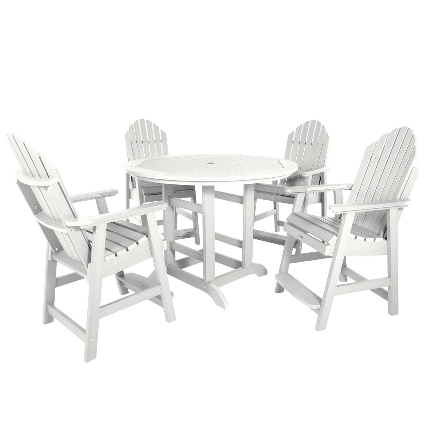 Dream Bay 5 Pc Set Recycled Plastic Counter Height Dining Set In White By Lakeview - White Background thumbnail