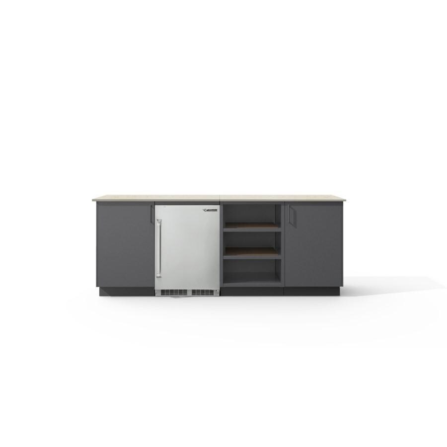 Urban Bonfire Skye Outdoor Kitchen w/ Twin Eagles 24-Inch 5.1 Cu. Ft. Refrigerator, Danae Dekton Countertop & Anthracite Finish - B-Skye-Danae-Anthracite