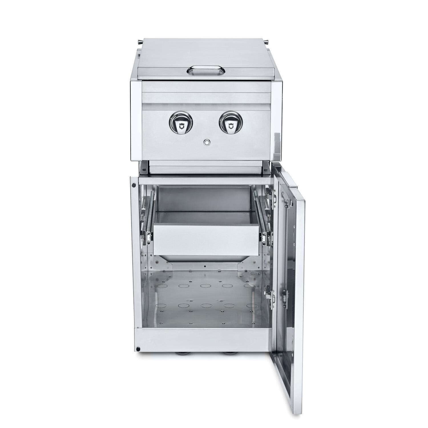 Crown Verity Infinite Series 18-Inch Stainless Steel Cabinet Module w/ Natural Gas Dual Side Burner & Single Drawer - ICM-SBNG-1D