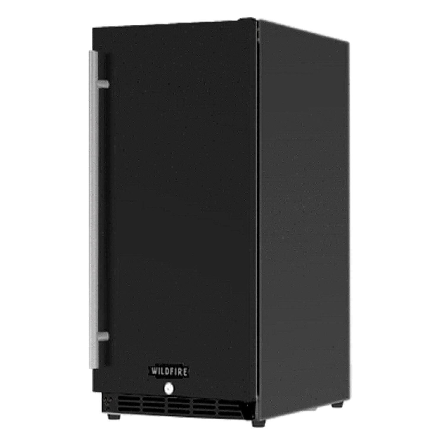 Wildfire 15-in SS Outdoor Refrigerator w/ Black SS Refrigerator Sleeve