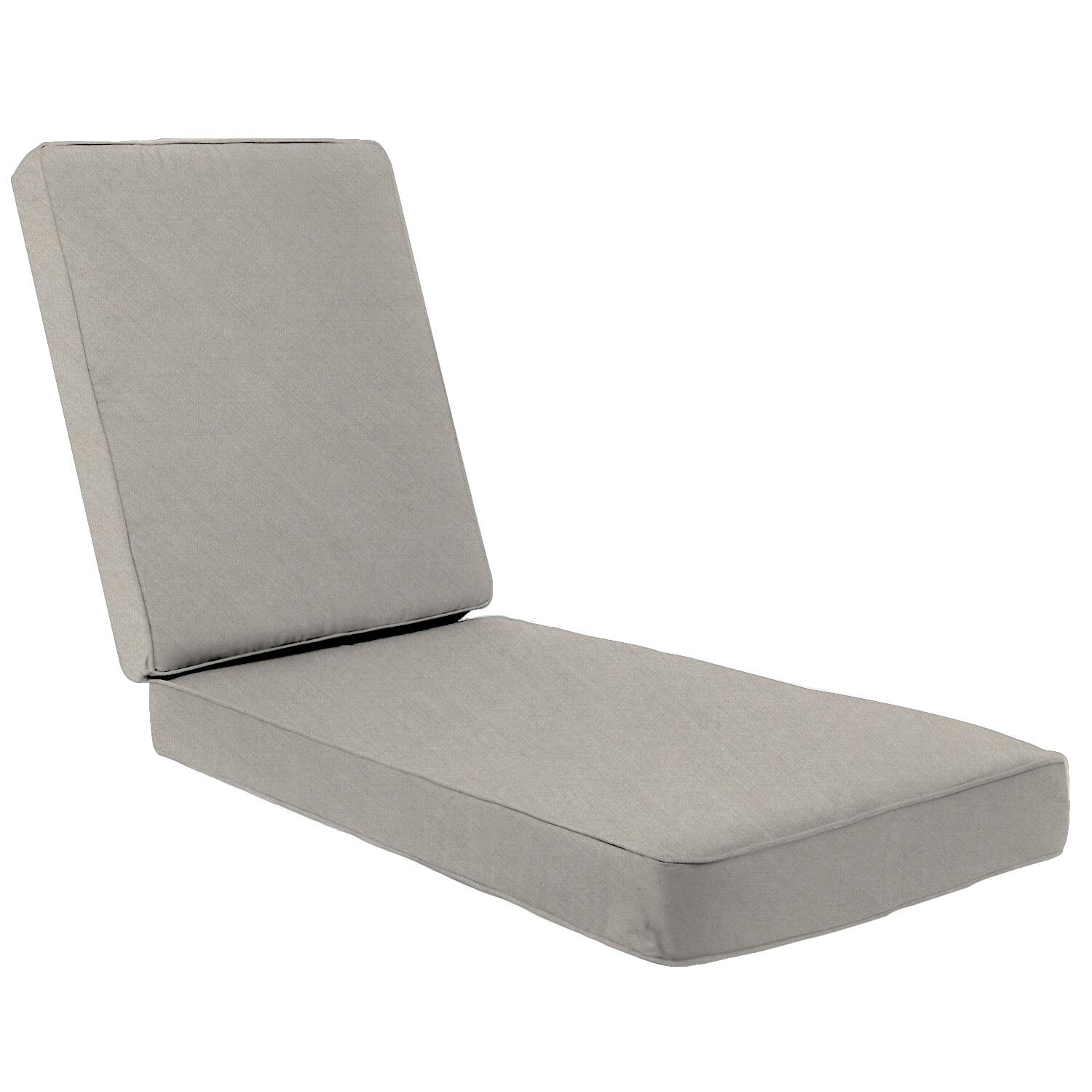 Sunbrella Cast Ash Extra Long Outdoor Replacement Chaise Lounge Cushion W/ Piping By BBQGuys Signature